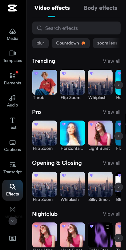 Video Templates and Effects